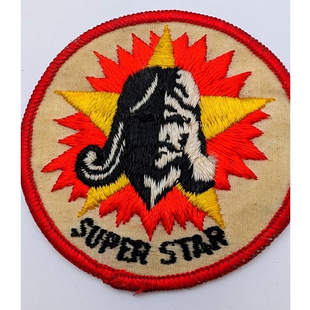 Vintage Jesus Christ Super Star Embroidered Patch 3 Inch Round Sew On 70s Style